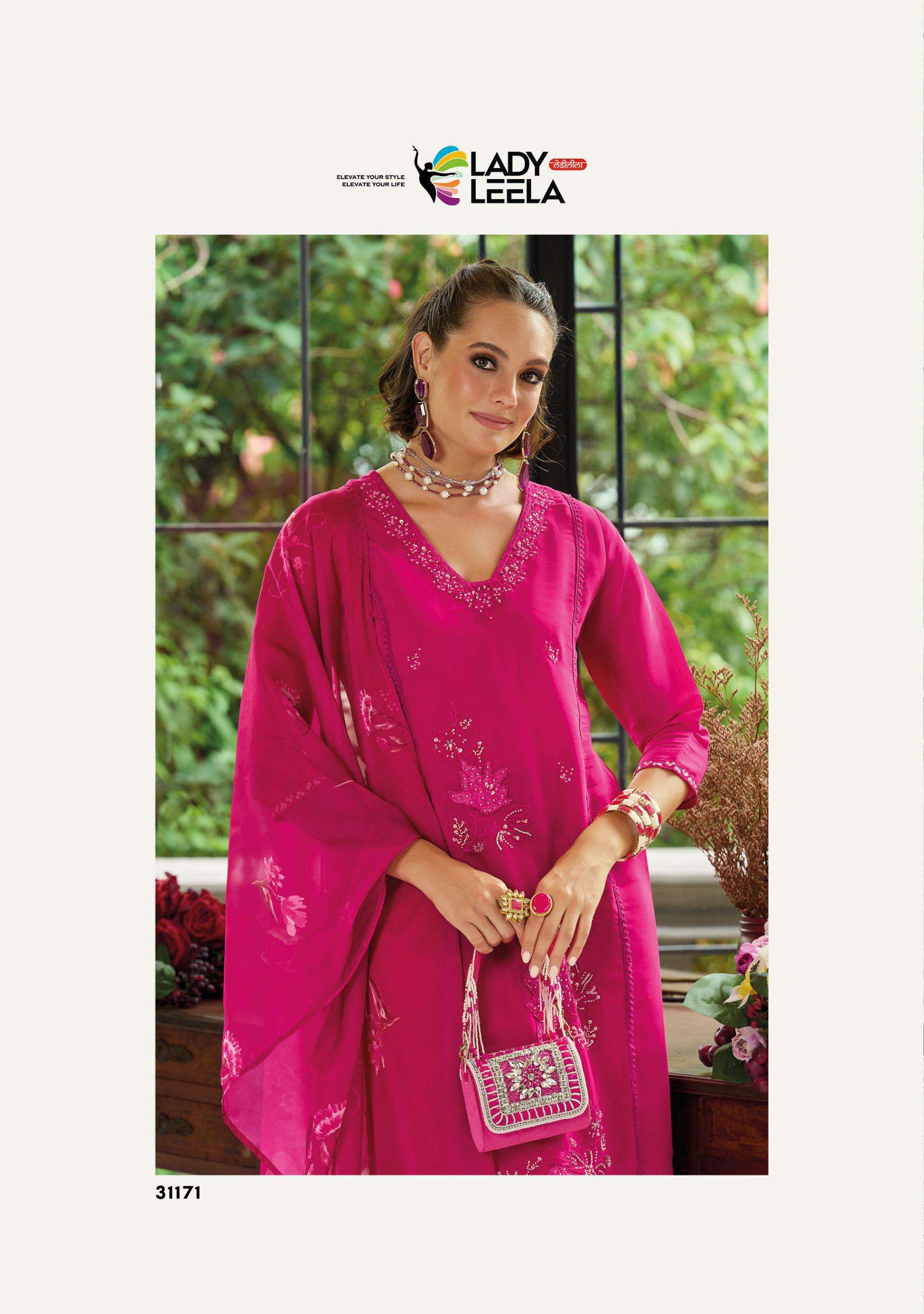 SAIYAARA BY LADY LEELA IN VISCOSE MUL CHANDERI FABRIC LUXURY FESTIVE COLLECTION WITH WORK 