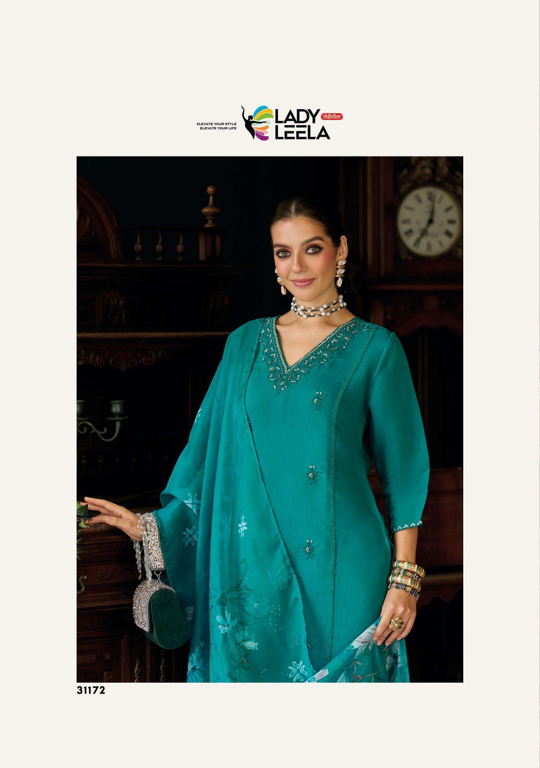 SAIYAARA BY LADY LEELA IN VISCOSE MUL CHANDERI FABRIC LUXURY FESTIVE COLLECTION WITH WORK 