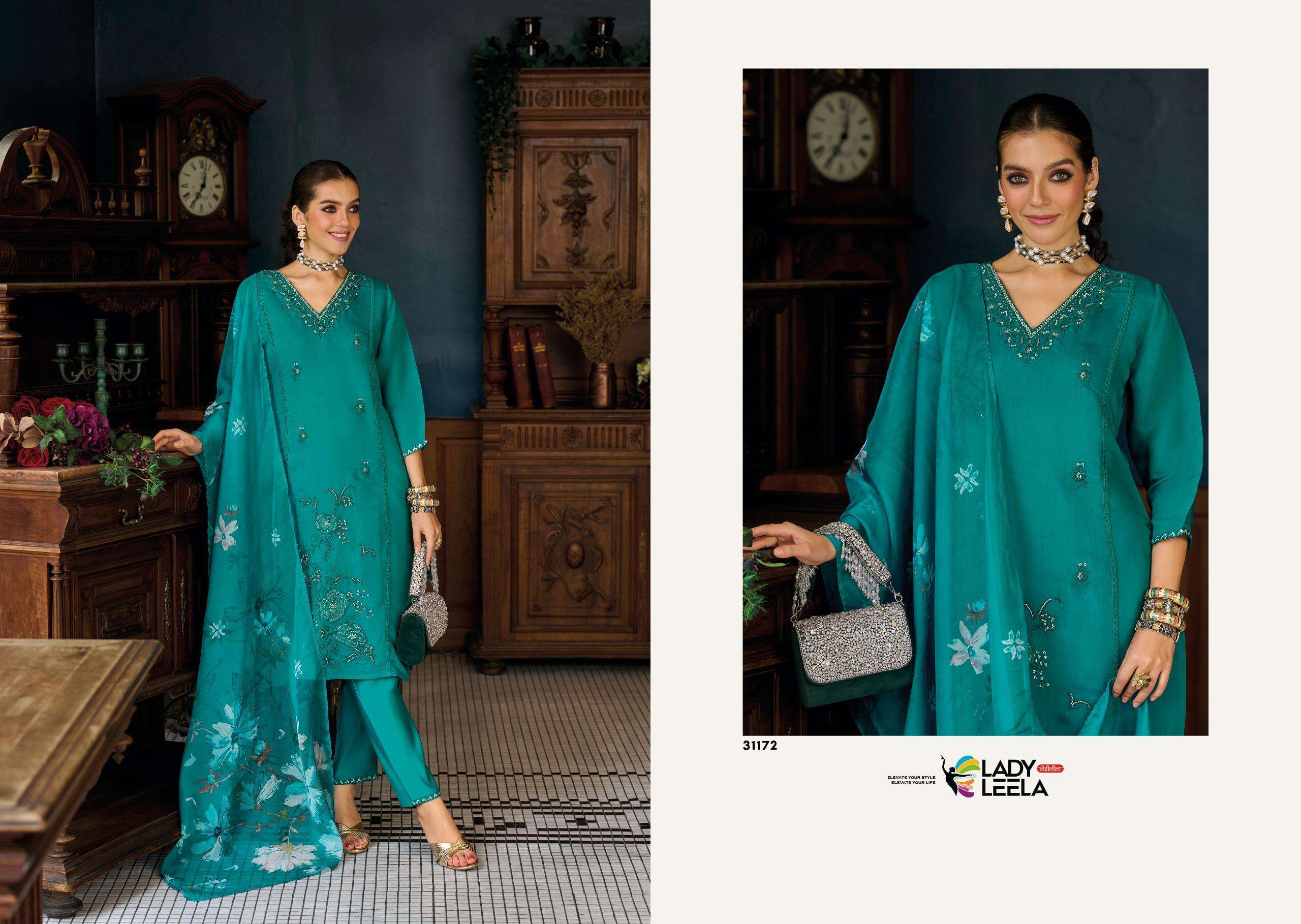 SAIYAARA BY LADY LEELA IN VISCOSE MUL CHANDERI FABRIC LUXURY FESTIVE COLLECTION WITH WORK 