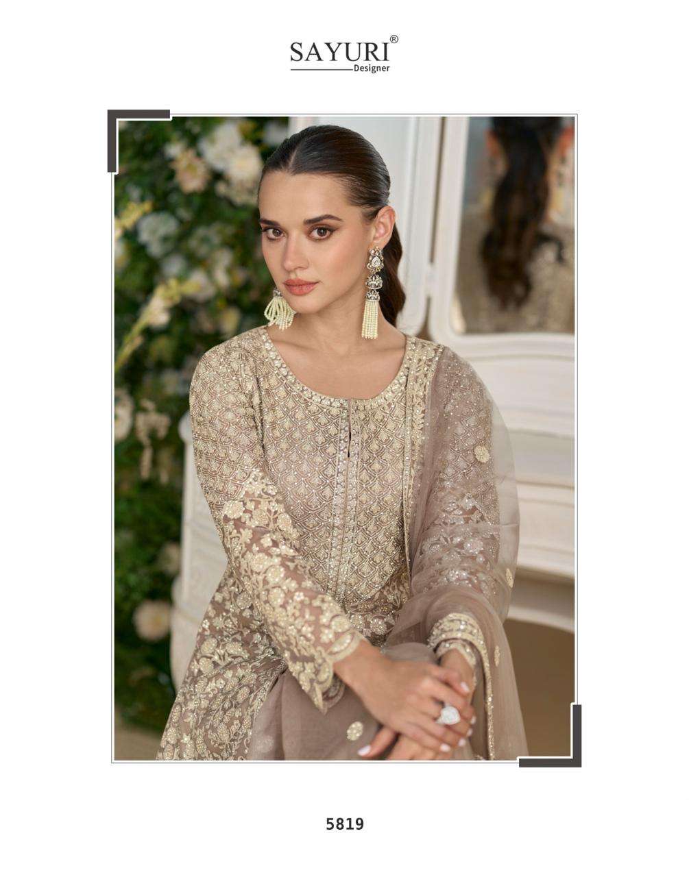 SANA BY SAYURI DESIGNER IN REAL PREMIUM GEROGETTE WITH HEAVY EMBROIDERED BEADS WORK 