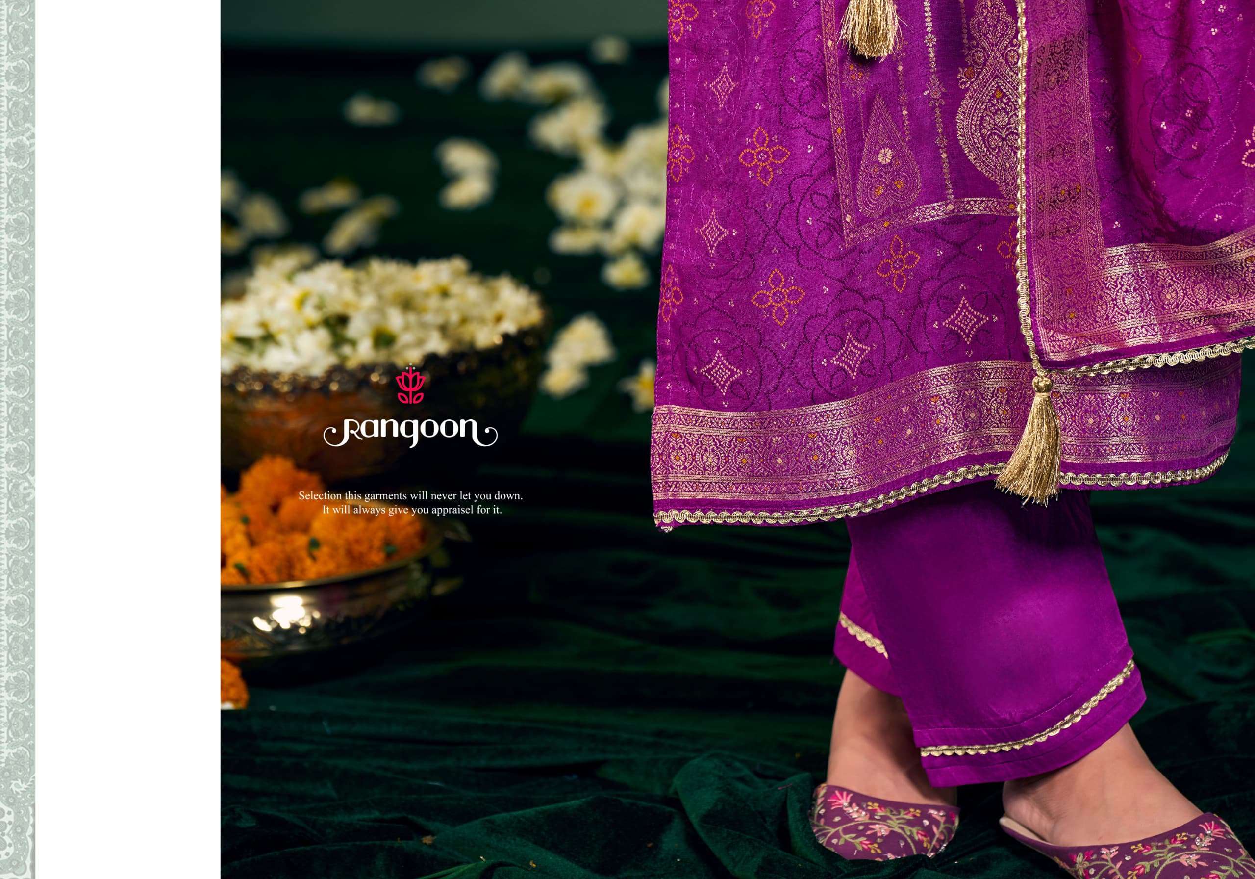 SARAH BY RANGOON IN PURE RUSSIAN JACQUARD WITH KHATLI HANDWORK & FULL COTTON MAL INNER 