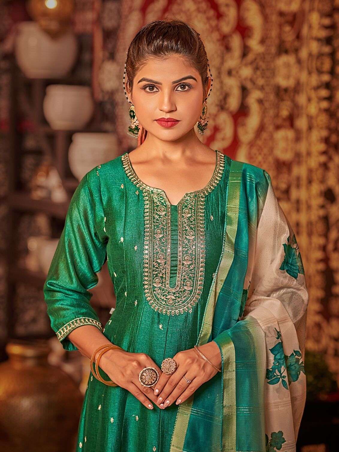 SENORITA BY AANCHI IN VICHITRA SILK FANCY DIGITAL DUPTTA 3 PCS SET FLAIR CONCEPT 