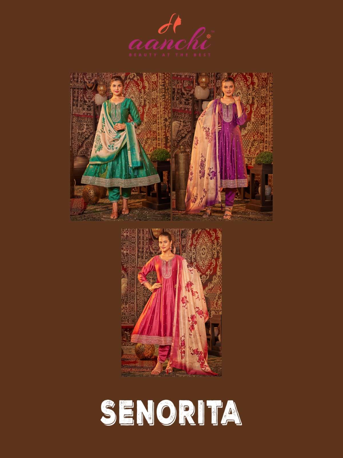 SENORITA BY AANCHI IN VICHITRA SILK FANCY DIGITAL DUPTTA 3 PCS SET FLAIR CONCEPT 