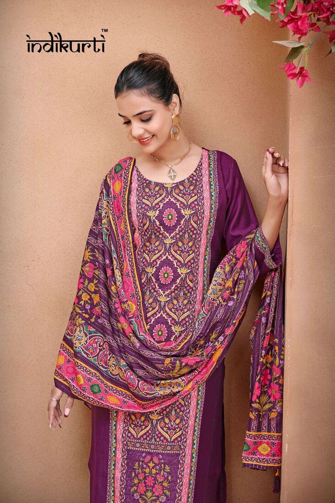 SHANAYA-2 BY INDIKURTI IN HEAVY VERTICAN SILK WITH SCHIFFLI DIGITAL DESIGNS COMBO PACK 