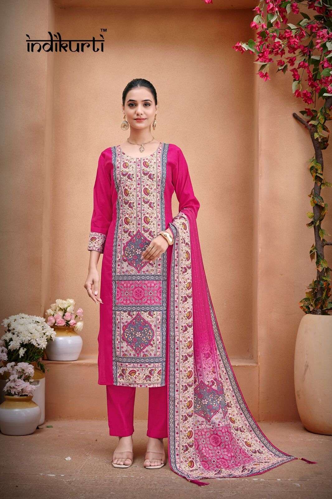 SHANAYA-2 BY INDIKURTI IN HEAVY VERTICAN SILK WITH SCHIFFLI DIGITAL DESIGNS COMBO PACK 