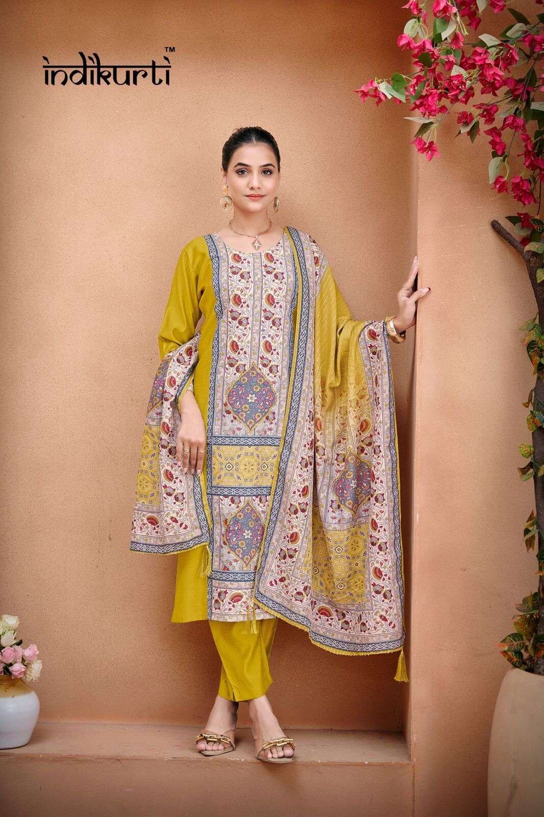 SHANAYA-2 BY INDIKURTI IN HEAVY VERTICAN SILK WITH SCHIFFLI DIGITAL DESIGNS COMBO PACK 