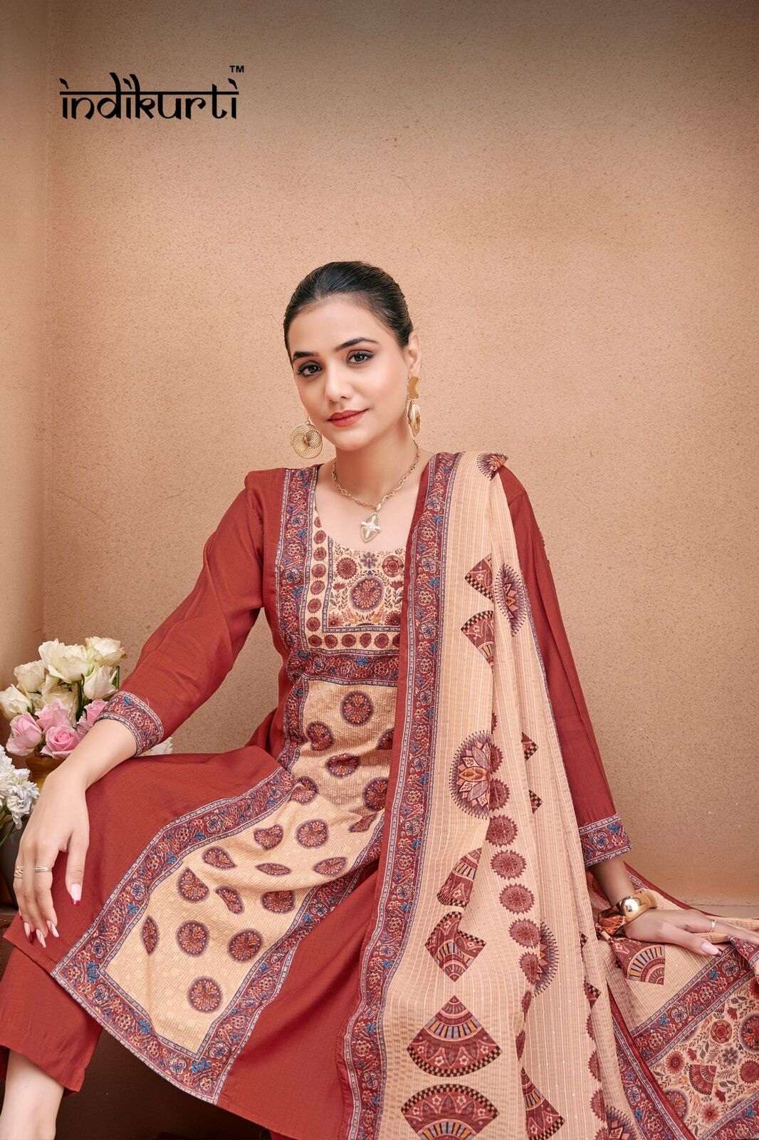 SHANAYA-2 BY INDIKURTI IN HEAVY VERTICAN SILK WITH SCHIFFLI DIGITAL DESIGNS COMBO PACK 