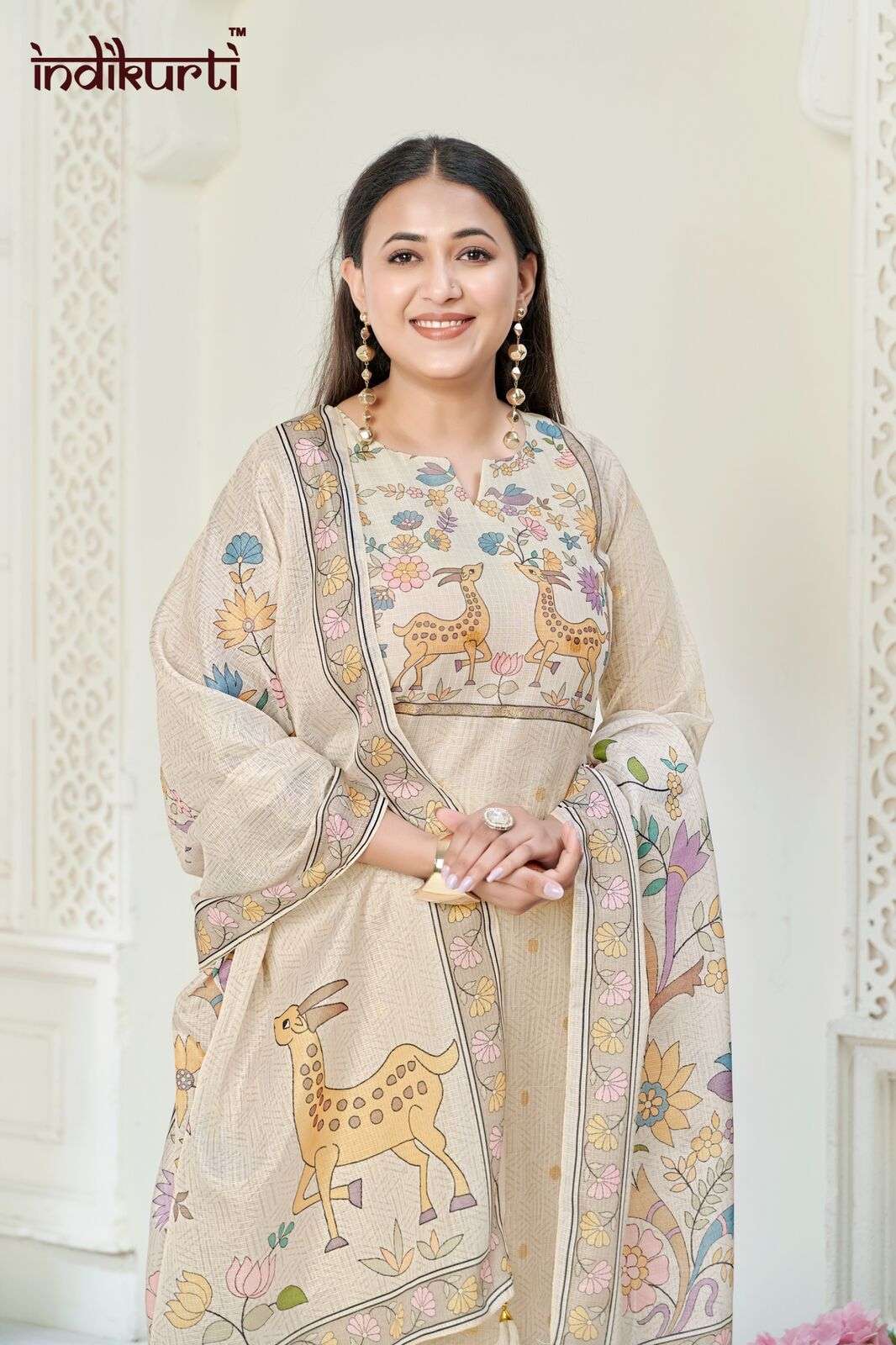 SHIVANI-5 BY INDIKURTI IN KOTA CHEX JACQUARD WITH COMBO PACKING 