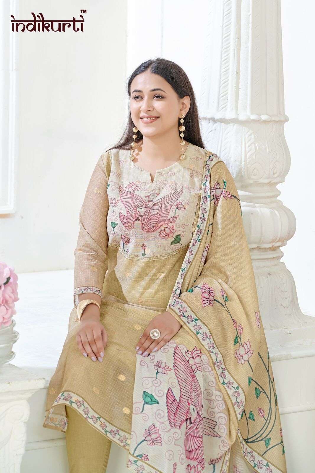 SHIVANI-5 BY INDIKURTI IN KOTA CHEX JACQUARD WITH COMBO PACKING 