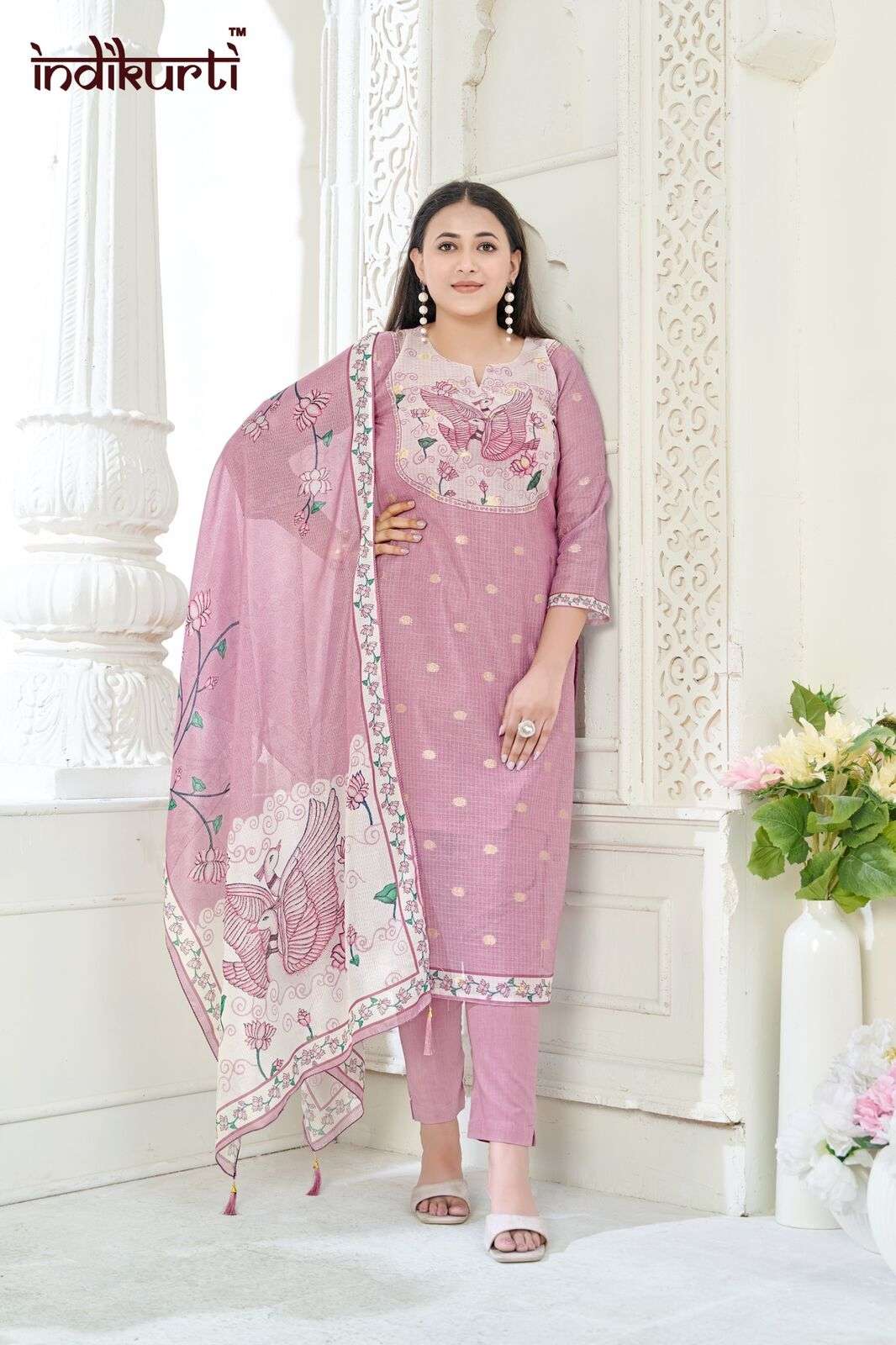 SHIVANI-5 BY INDIKURTI IN KOTA CHEX JACQUARD WITH COMBO PACKING 