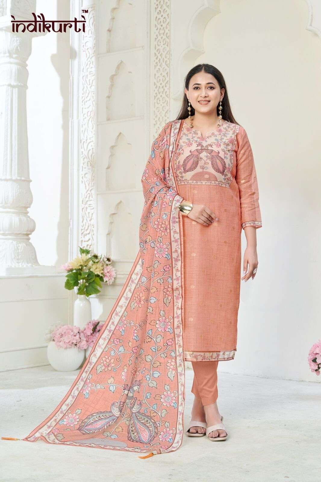 SHIVANI-5 BY INDIKURTI IN KOTA CHEX JACQUARD WITH COMBO PACKING 