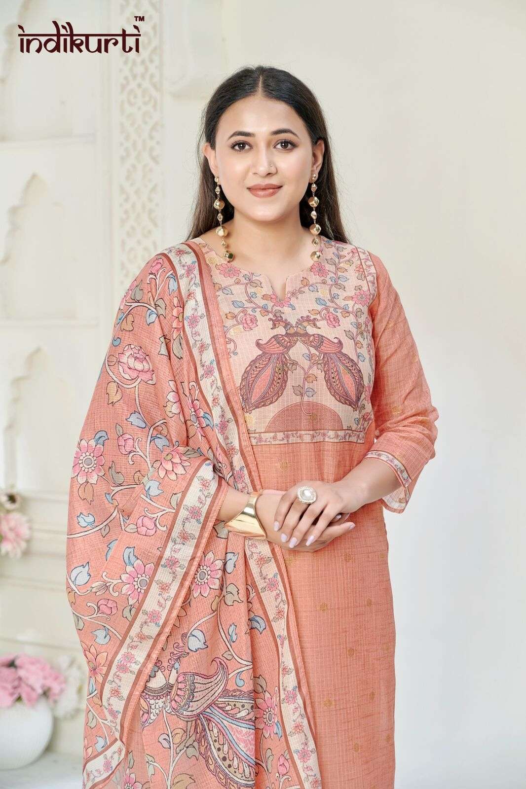 SHIVANI-5 BY INDIKURTI IN KOTA CHEX JACQUARD WITH COMBO PACKING 