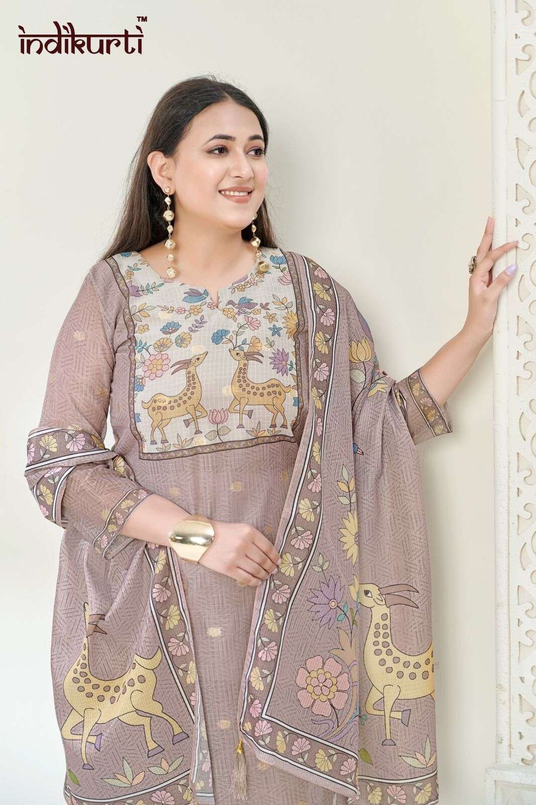 SHIVANI-5 BY INDIKURTI IN KOTA CHEX JACQUARD WITH COMBO PACKING 