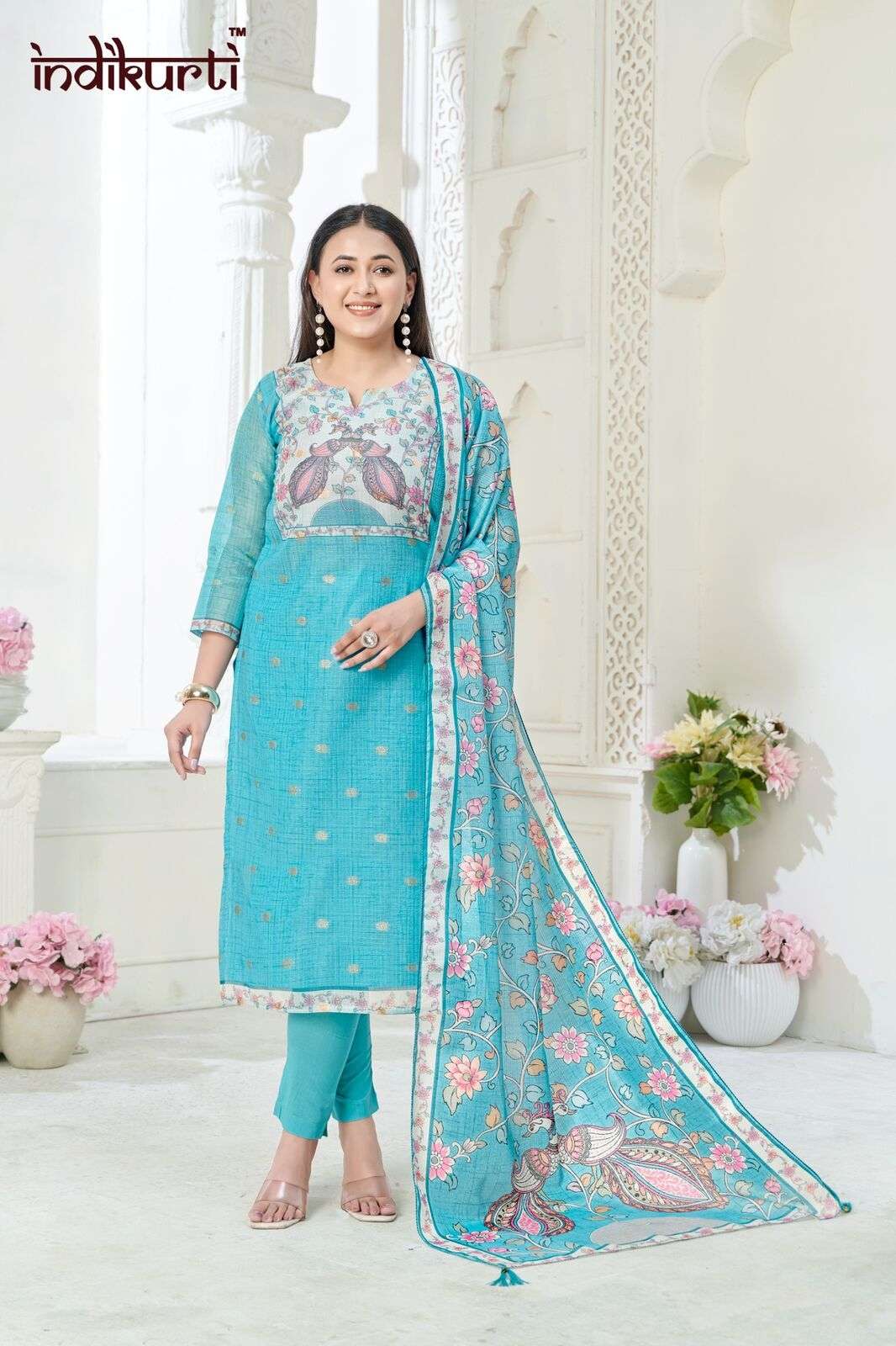 SHIVANI-5 BY INDIKURTI IN KOTA CHEX JACQUARD WITH COMBO PACKING 