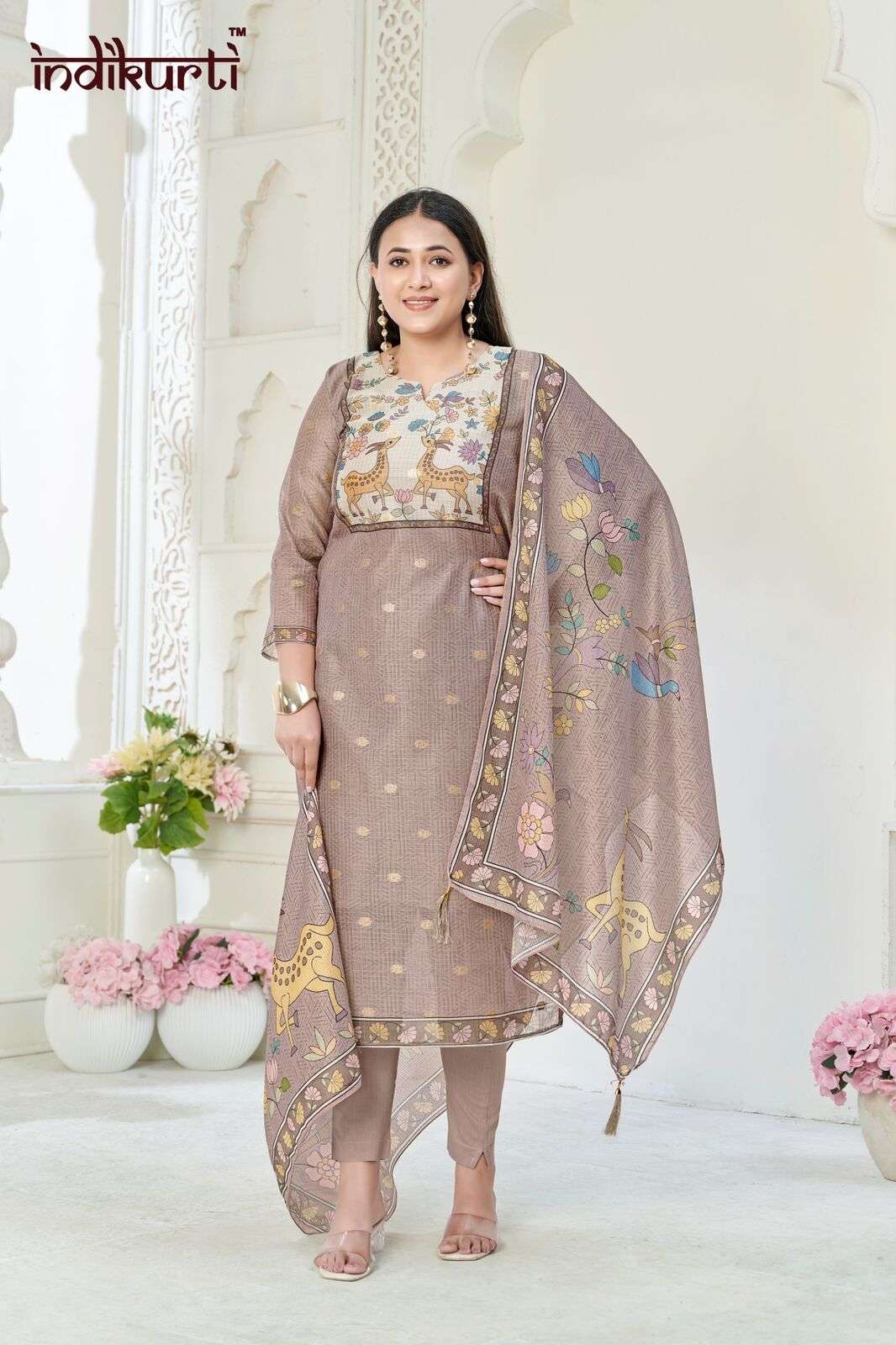 SHIVANI-5 BY INDIKURTI IN KOTA CHEX JACQUARD WITH COMBO PACKING 