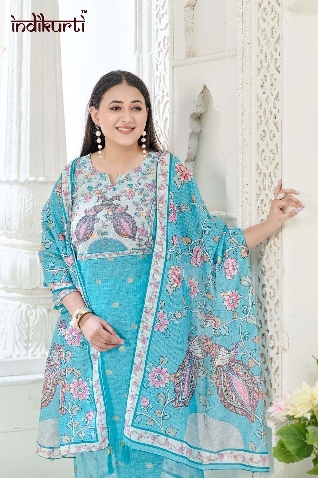 SHIVANI-5 BY INDIKURTI IN KOTA CHEX JACQUARD WITH COMBO PACKING 