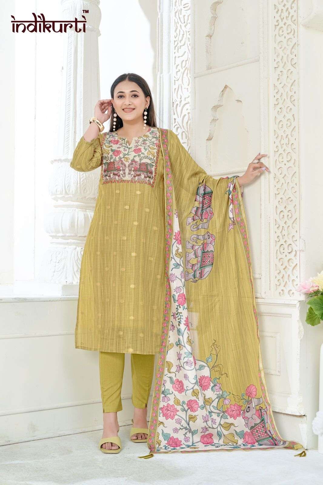 SHIVANI-5 BY INDIKURTI IN KOTA CHEX JACQUARD WITH COMBO PACKING 