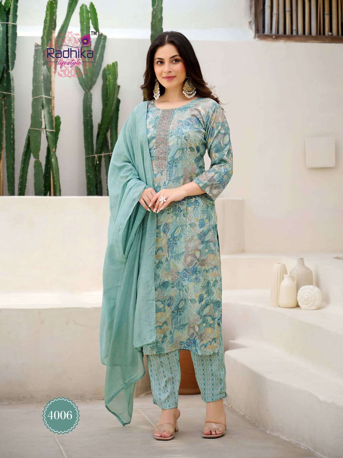 SIRI VOL-4 BY RADHIKA LIFESTYLE IN RAYON CAPSULE FOIL PRINT KURTI PANT WITH DUPATTA 