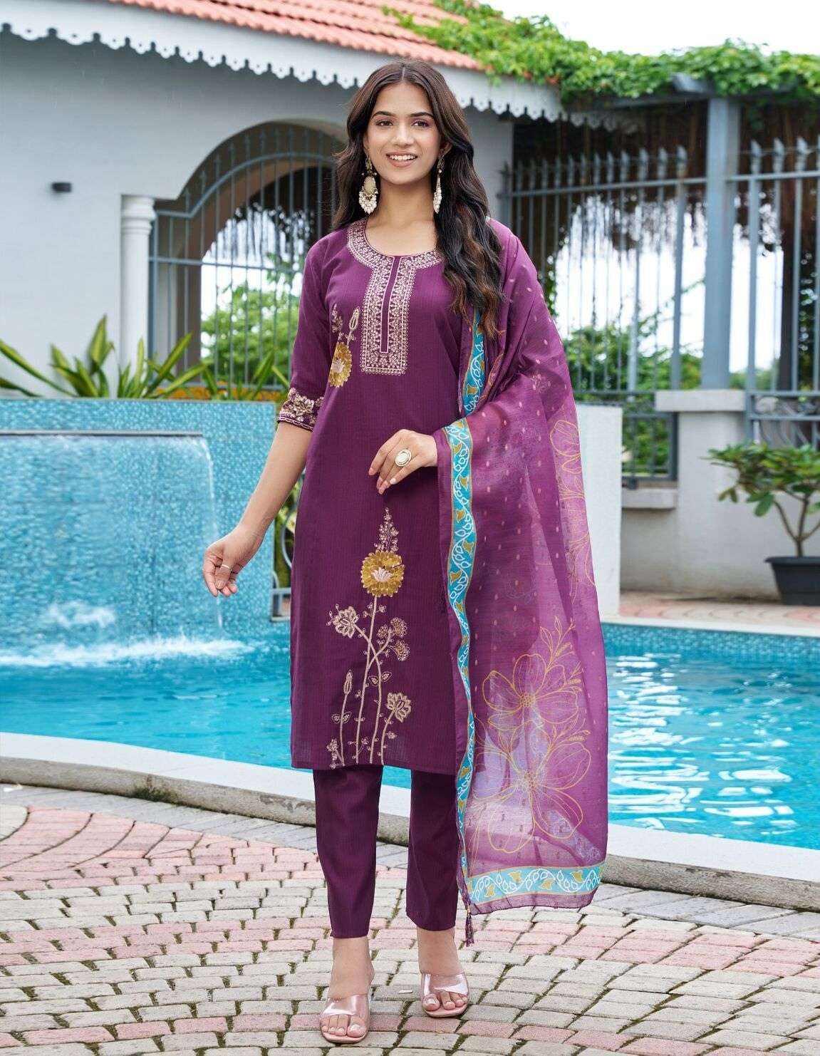 SIYARA VOL-1 BY RARELILY IN BURLINE SILK WITH INNER AND ORGANJA BUTTI DIGITAL PRINT DUPATTA 