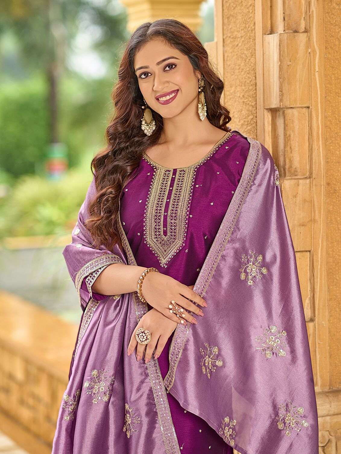 SOYA BY AANCHI IN CRYSTAL SILK FANCY DUPATTA WORK 3 PCS SET STRAIGHT CONCEPT 