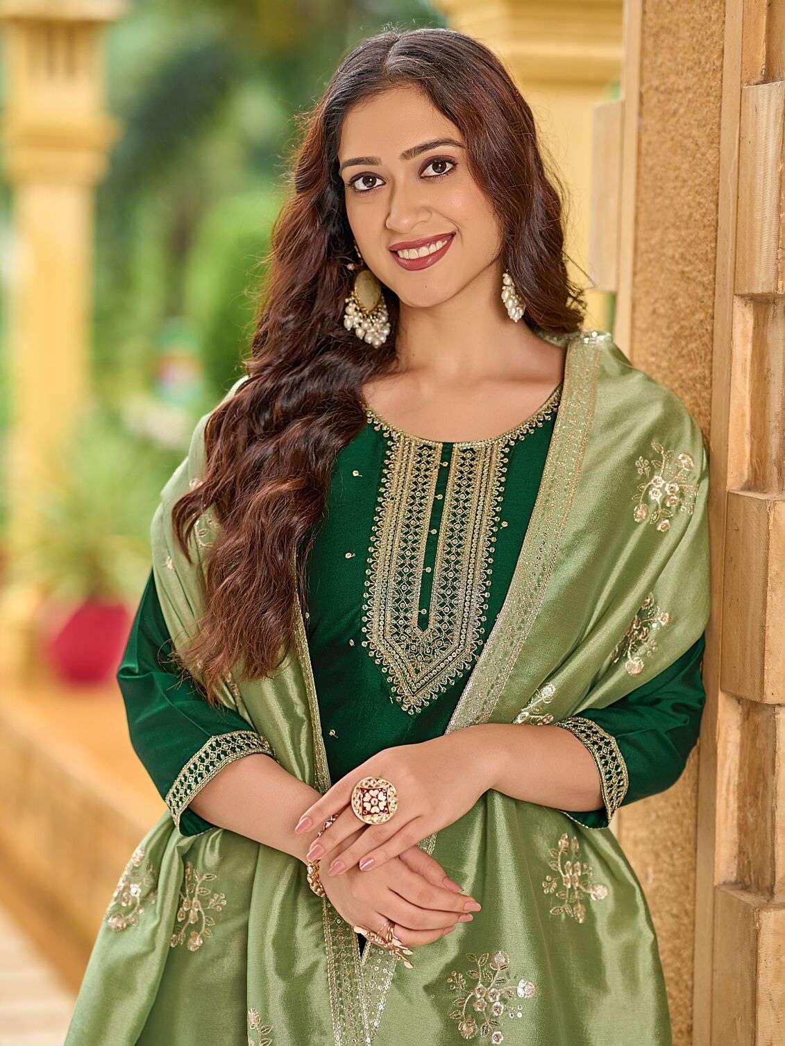 SOYA BY AANCHI IN CRYSTAL SILK FANCY DUPATTA WORK 3 PCS SET STRAIGHT CONCEPT 