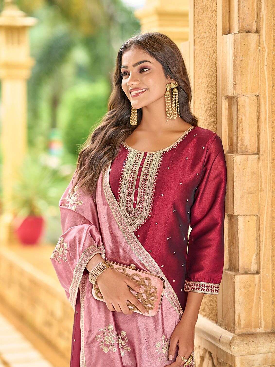 SOYA BY AANCHI IN CRYSTAL SILK FANCY DUPATTA WORK 3 PCS SET STRAIGHT CONCEPT 