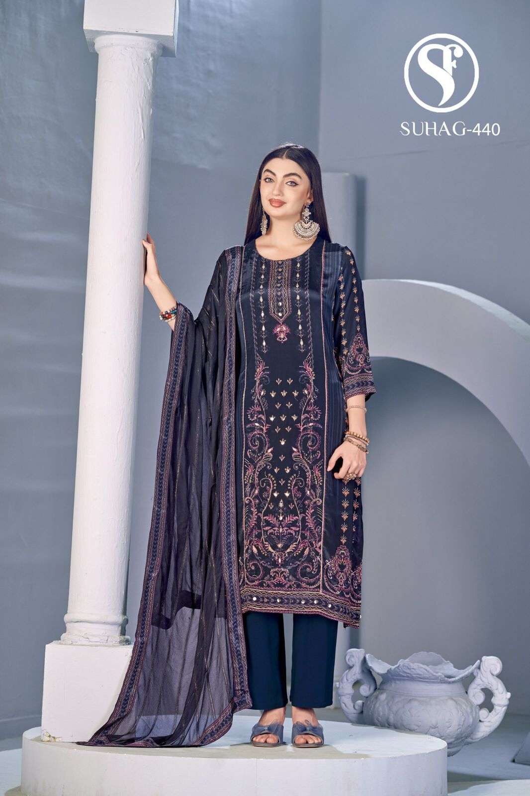 SUHAG BY SWEETY FASHION IN PAKISTANI PRINTS ON PURE VISCOSE NATURAL CRAPE WITH HAND TOUCH 