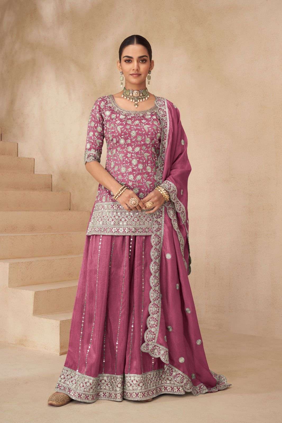 SUHANA BY GULKAYRA DESIGNER IN REAL SIMMER SILK WITH HEAVY EMBROIDERY WORK 