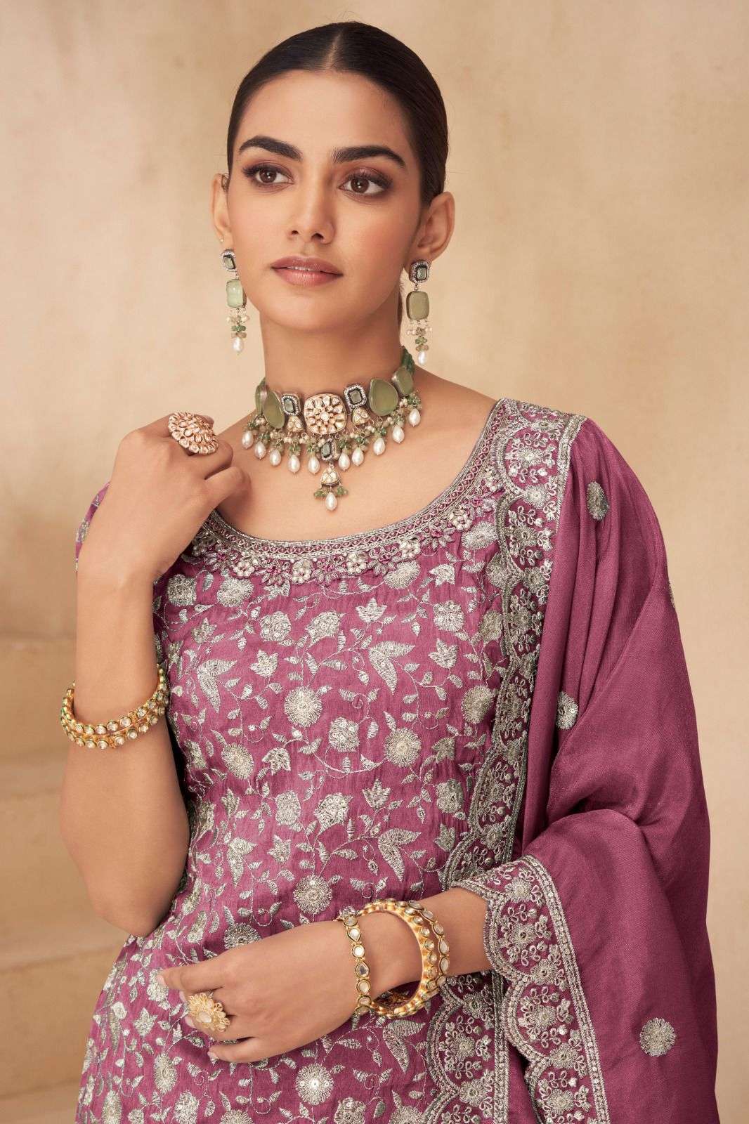 SUHANA BY GULKAYRA DESIGNER IN REAL SIMMER SILK WITH HEAVY EMBROIDERY WORK 