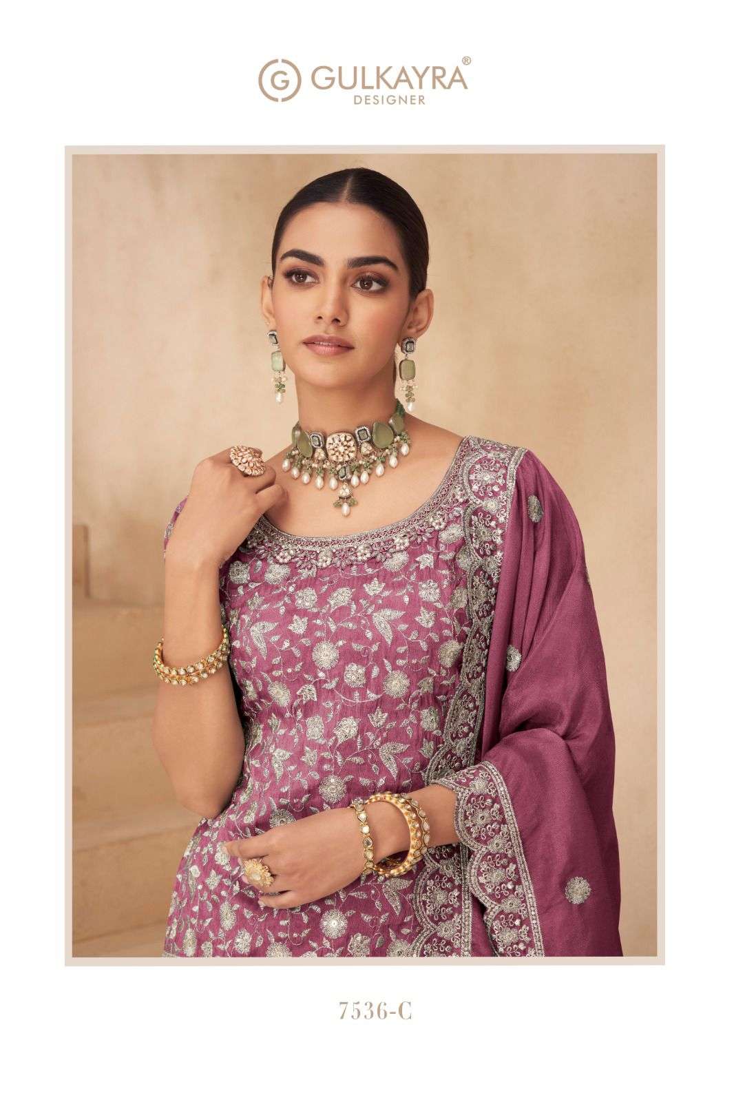 SUHANA BY GULKAYRA DESIGNER IN REAL SIMMER SILK WITH HEAVY EMBROIDERY WORK 