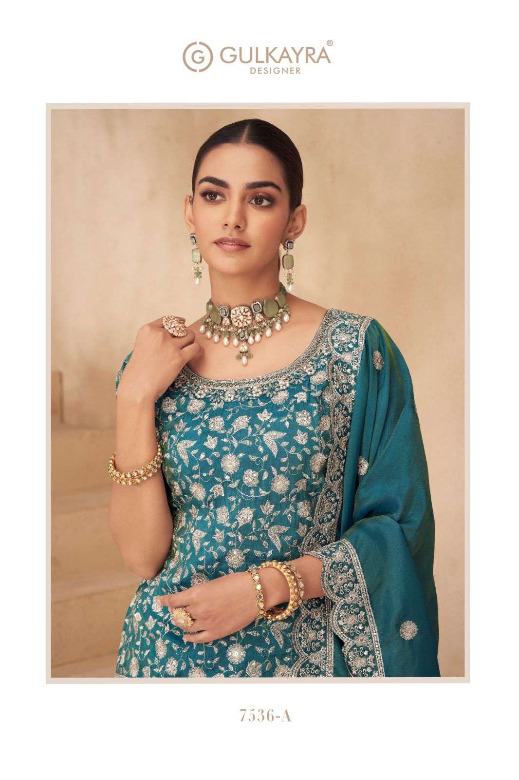 SUHANA BY GULKAYRA DESIGNER IN REAL SIMMER SILK WITH HEAVY EMBROIDERY WORK 