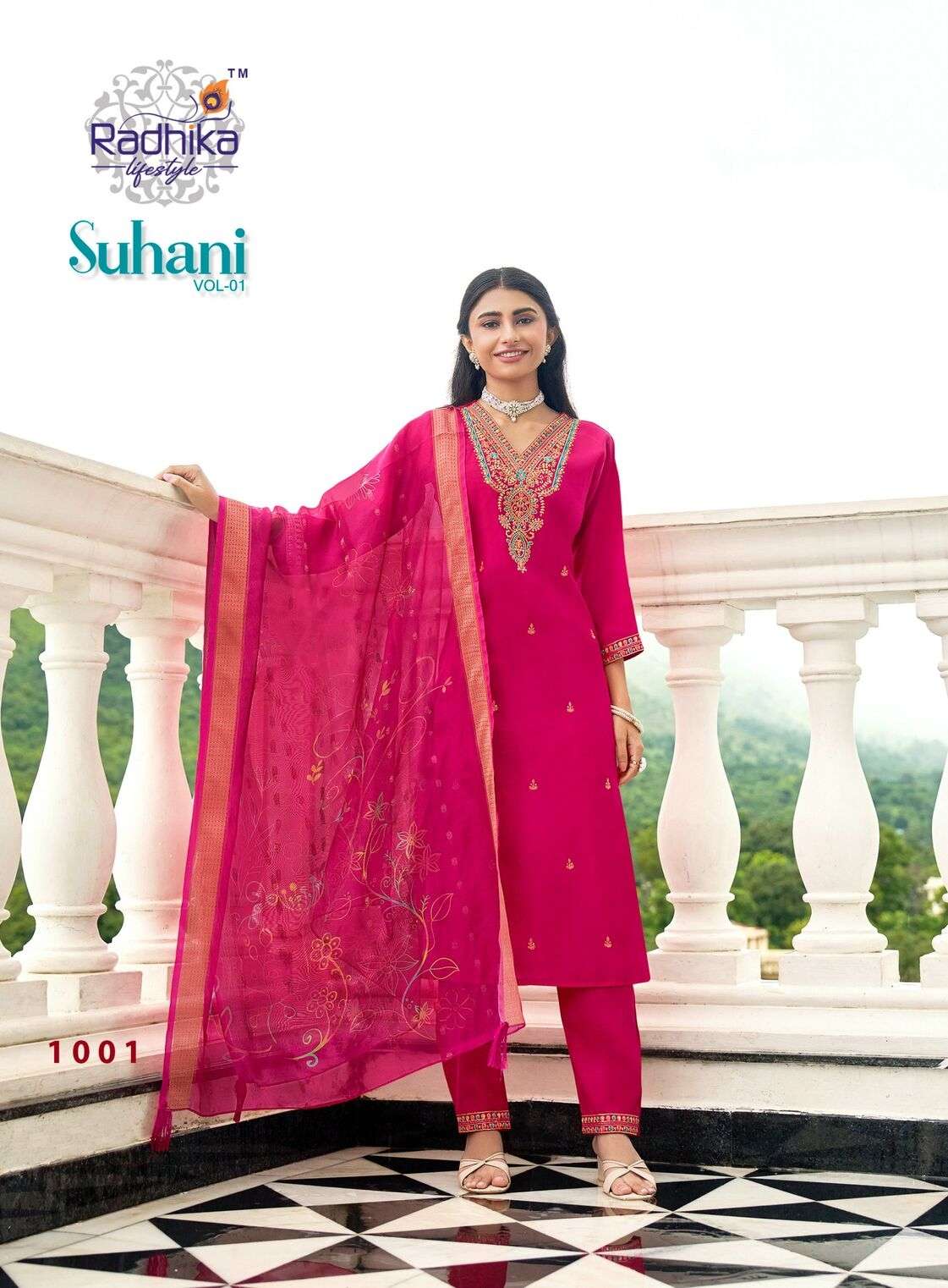 SUHANI VOL-1 BY RADHIKA LIFESTYLE IN ROMAN SILK & ORGANZA DIGITAL DUPATTA WITH WORK 