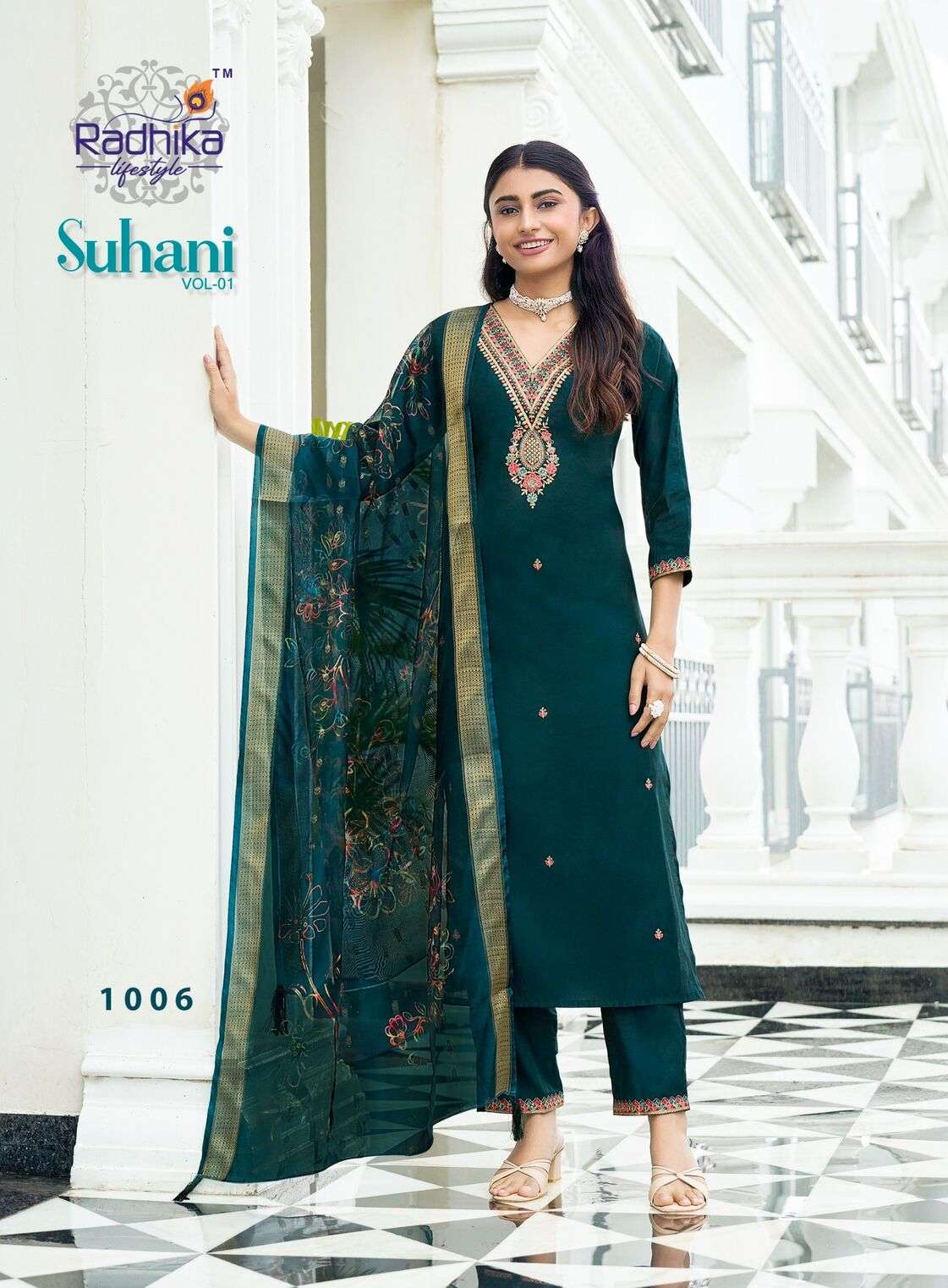 SUHANI VOL-1 BY RADHIKA LIFESTYLE IN ROMAN SILK & ORGANZA DIGITAL DUPATTA WITH WORK 