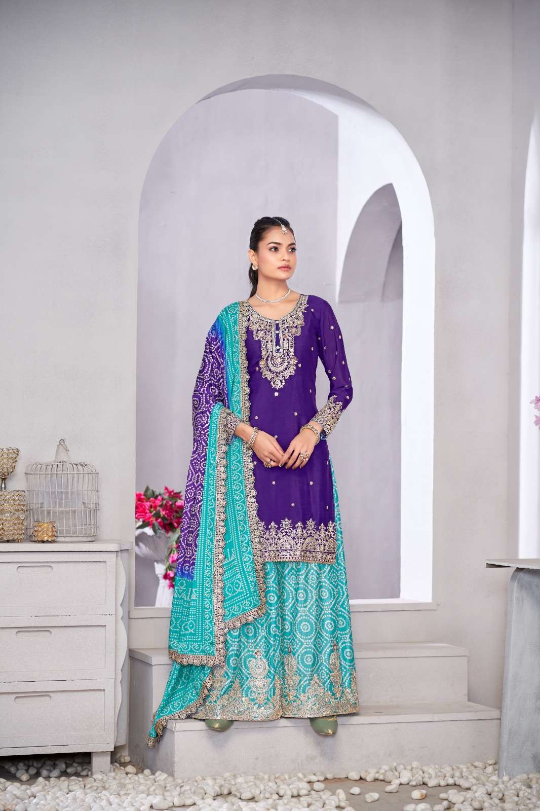 SUROOR BY GULZAR IN PREMIUM CHINON FABRICS WITH BEAUTIFULL EMBROIDERY WORK 