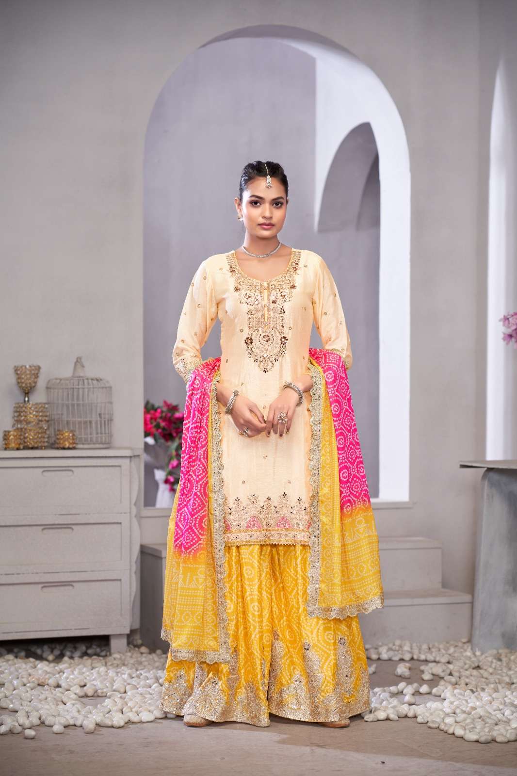 SUROOR BY GULZAR IN PREMIUM CHINON FABRICS WITH BEAUTIFULL EMBROIDERY WORK 