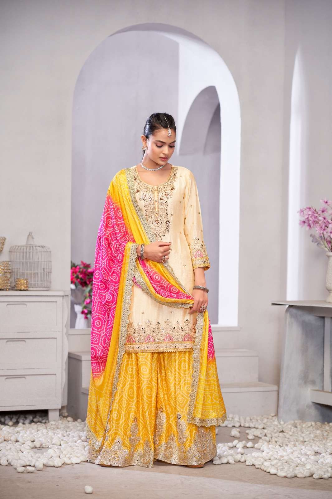 SUROOR BY GULZAR IN PREMIUM CHINON FABRICS WITH BEAUTIFULL EMBROIDERY WORK 