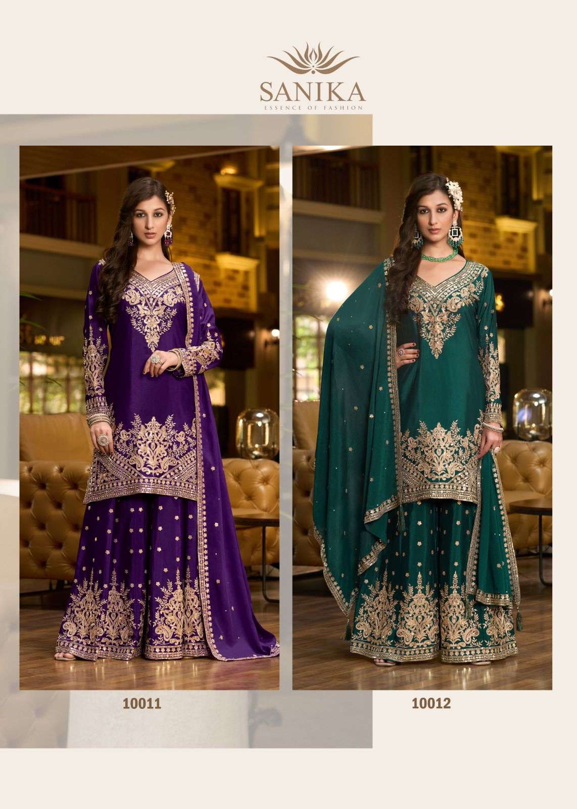 SWARA BY SANIKA FASHION IN PREMIUM CHINON SILK WITH HEAVY EMBROIDERED MIRROR WORK 