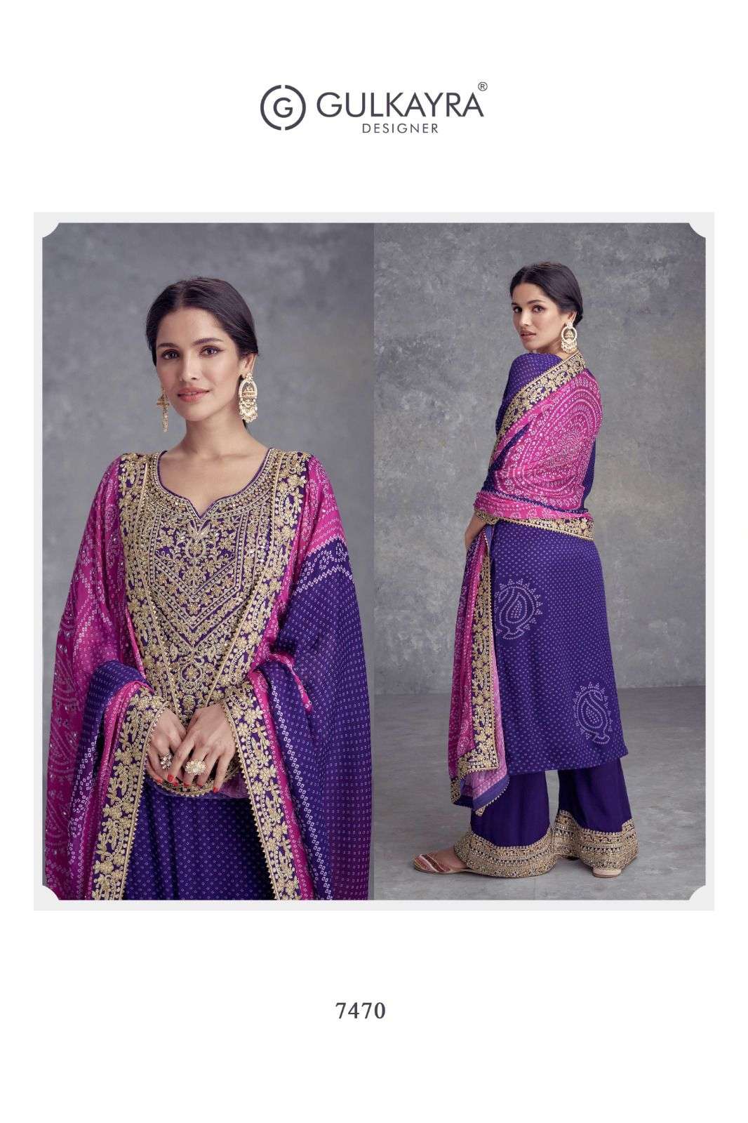 TAKSHVI BY GULKAYRA DESIGNER IN REAL CHINON DIGITAL PRINT WITH EMBROIDERY WORK 