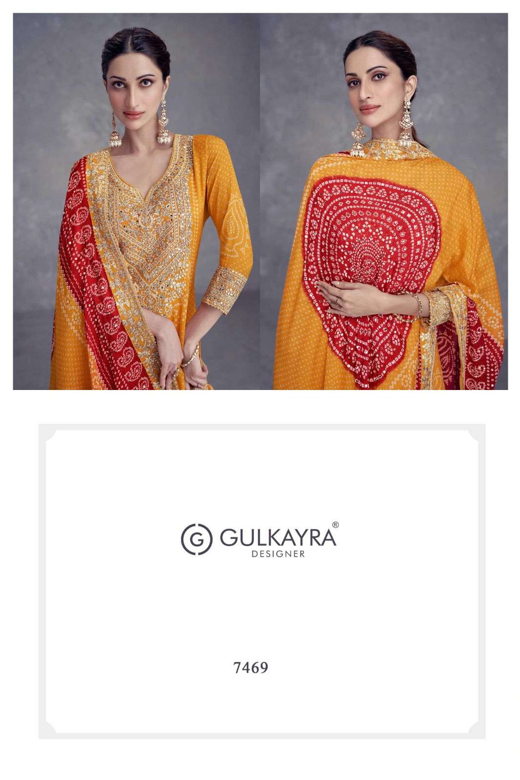 TAKSHVI BY GULKAYRA DESIGNER IN REAL CHINON DIGITAL PRINT WITH EMBROIDERY WORK 