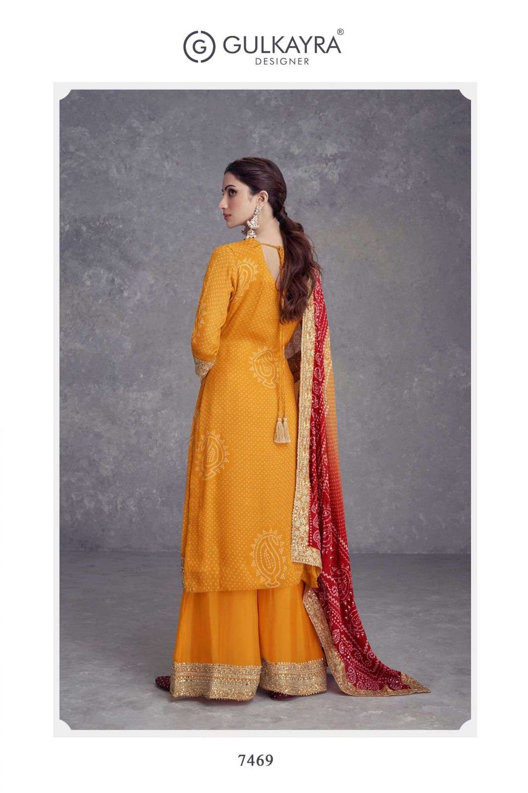 TAKSHVI BY GULKAYRA DESIGNER IN REAL CHINON DIGITAL PRINT WITH EMBROIDERY WORK 