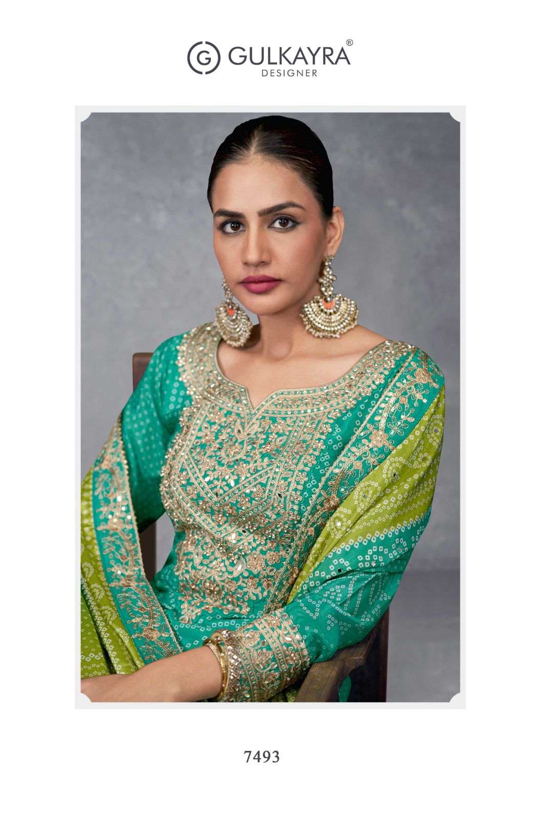 TAKSHVI BY GULKAYRA DESIGNER IN REAL CHINON DIGITAL PRINT WITH EMBROIDERY WORK 