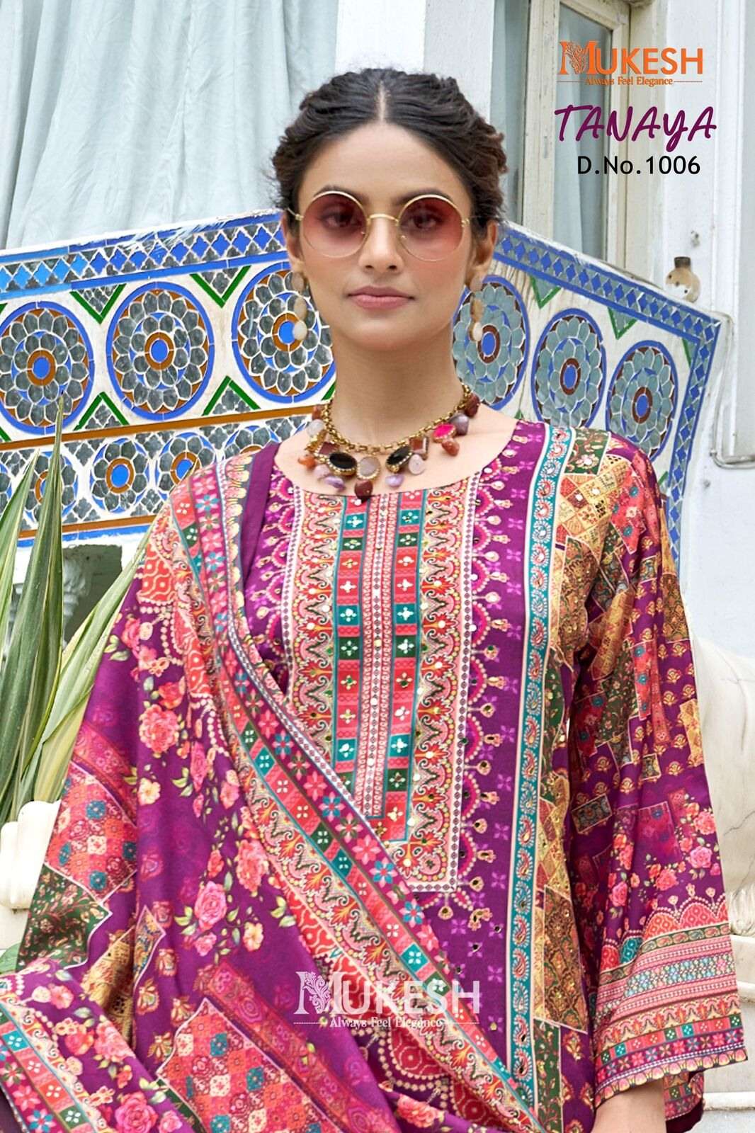 TANAYA BY MUKESH IN PURE CRAPE SILK DIGITAL PRINT WITH FULL MICRO INNER 