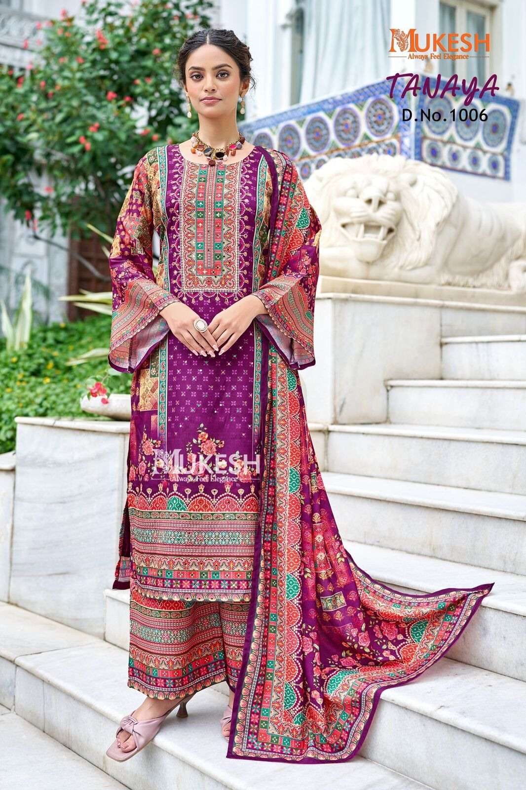 TANAYA BY MUKESH IN PURE CRAPE SILK DIGITAL PRINT WITH FULL MICRO INNER 