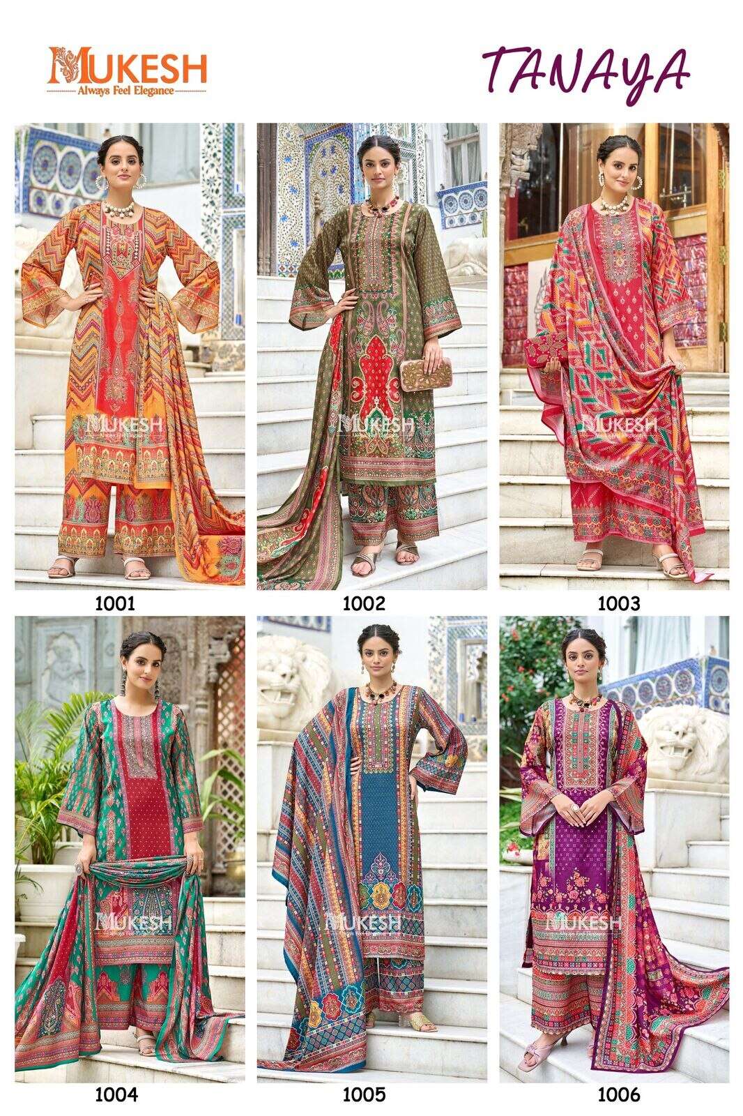 TANAYA BY MUKESH IN PURE CRAPE SILK DIGITAL PRINT WITH FULL MICRO INNER 