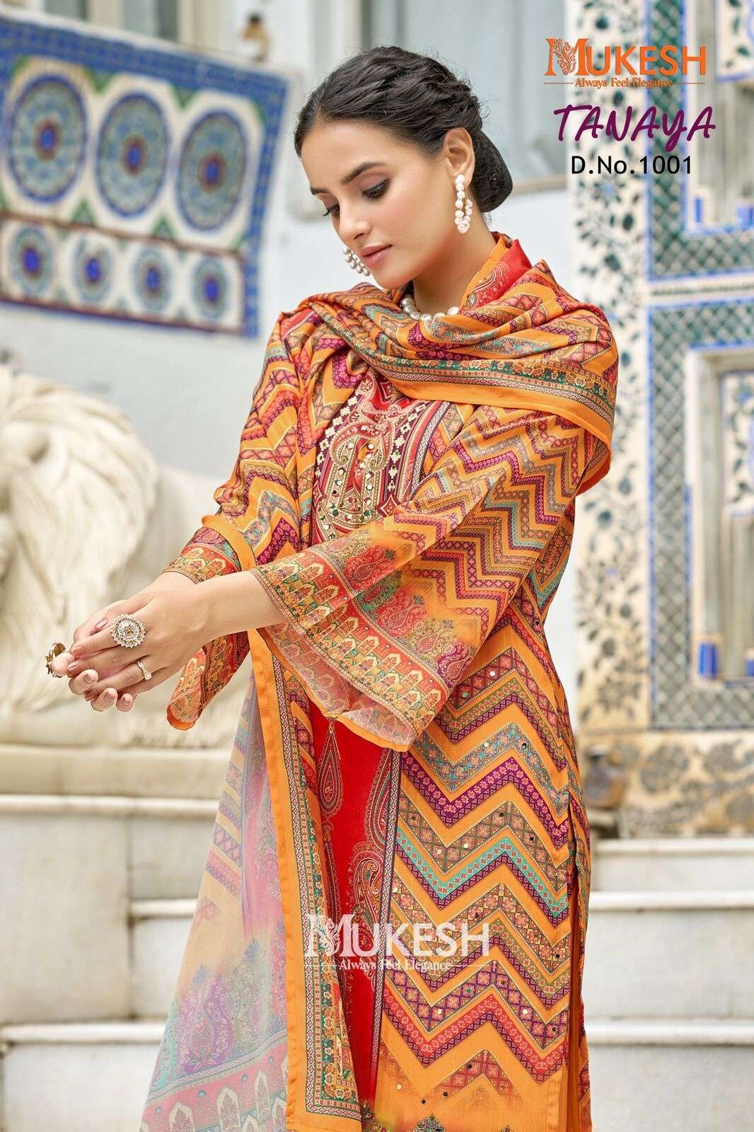 TANAYA BY MUKESH IN PURE CRAPE SILK DIGITAL PRINT WITH FULL MICRO INNER 