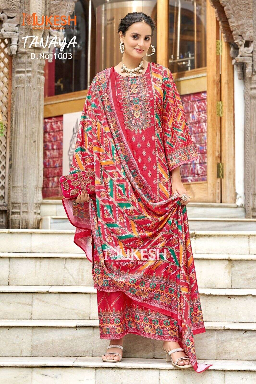 TANAYA BY MUKESH IN PURE CRAPE SILK DIGITAL PRINT WITH FULL MICRO INNER 