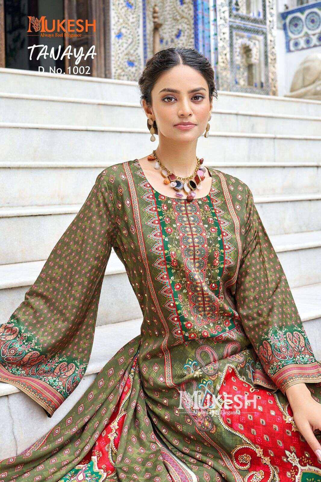 TANAYA BY MUKESH IN PURE CRAPE SILK DIGITAL PRINT WITH FULL MICRO INNER 