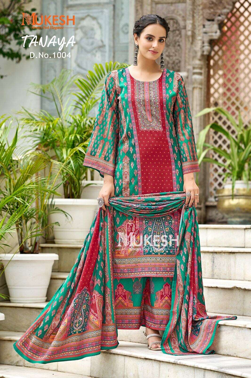 TANAYA BY MUKESH IN PURE CRAPE SILK DIGITAL PRINT WITH FULL MICRO INNER 