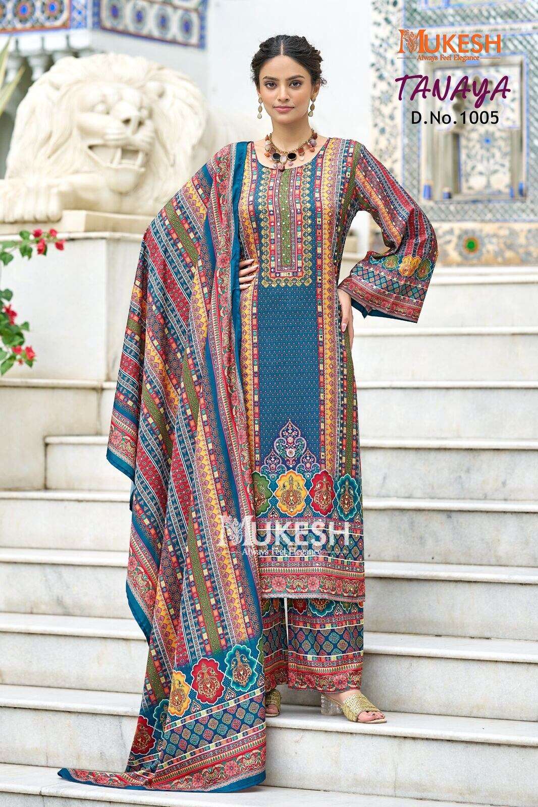 TANAYA BY MUKESH IN PURE CRAPE SILK DIGITAL PRINT WITH FULL MICRO INNER 