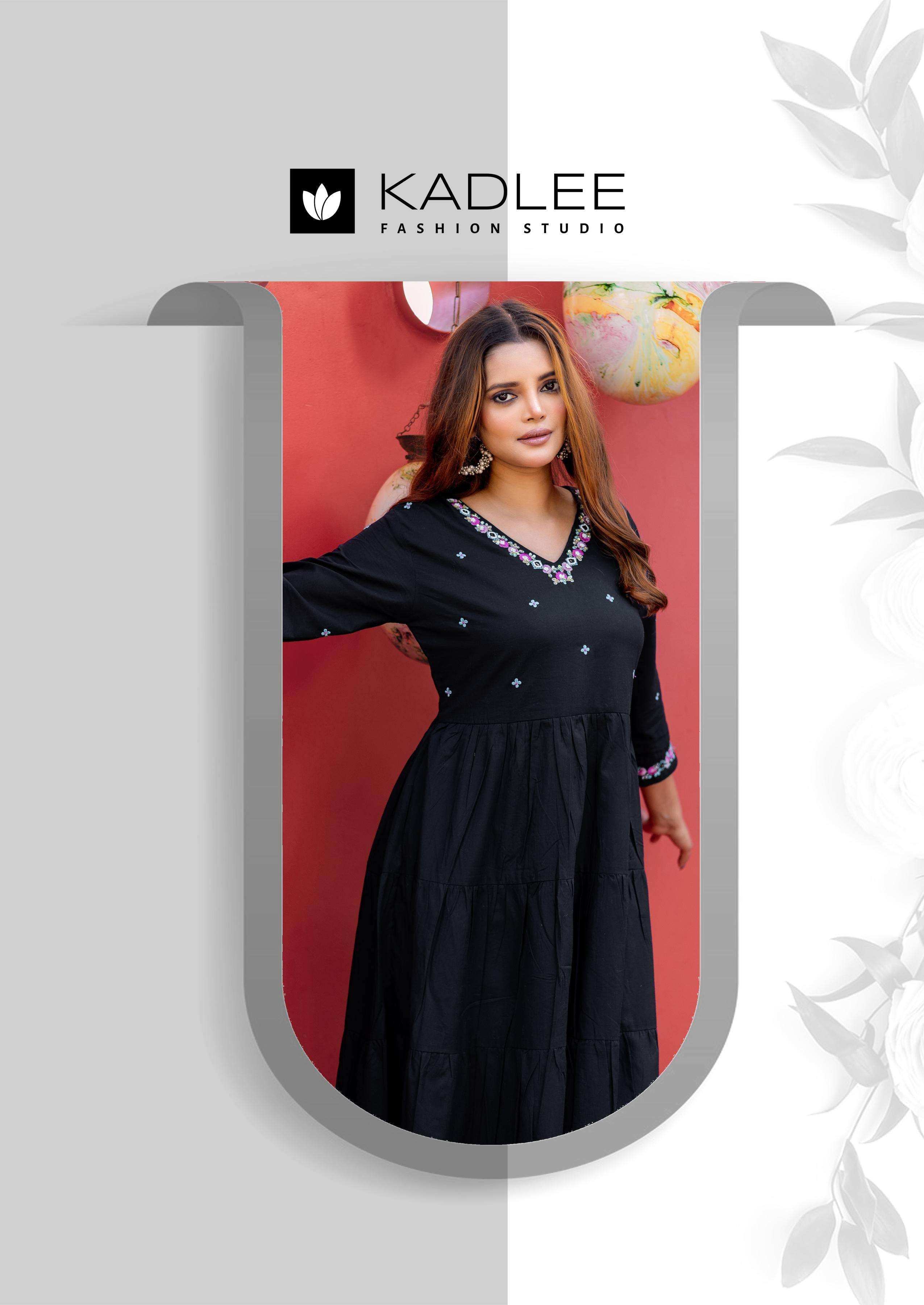 TANEJA BY KADLEE IN PURE COTTON WITH INNER AND HEAVY THREADWORK 